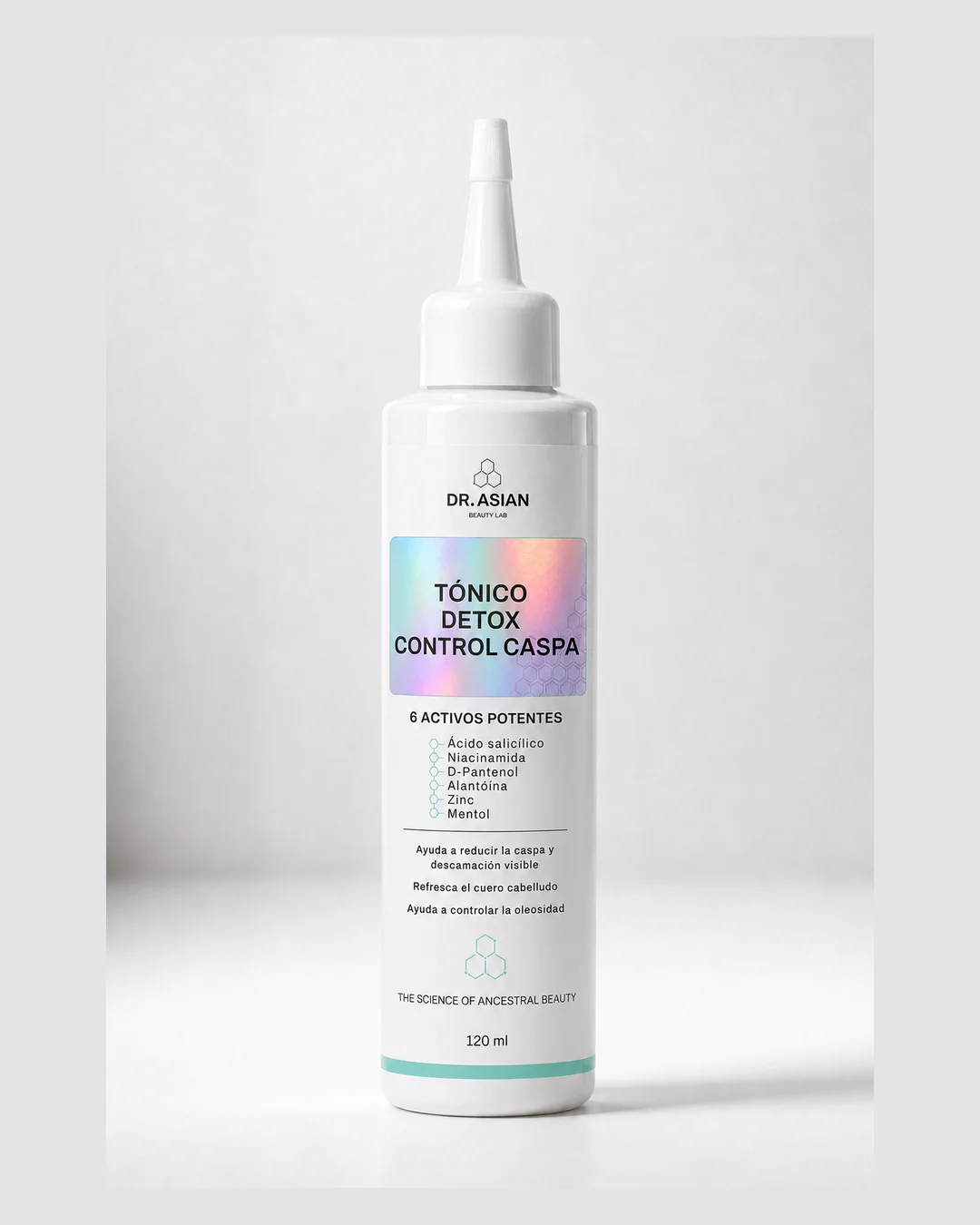 Frasco del Tónico Detox Control Caspa con pico aplicador para caspa, picazón y seborrea — Dr. Asian · Blondas Paraguay