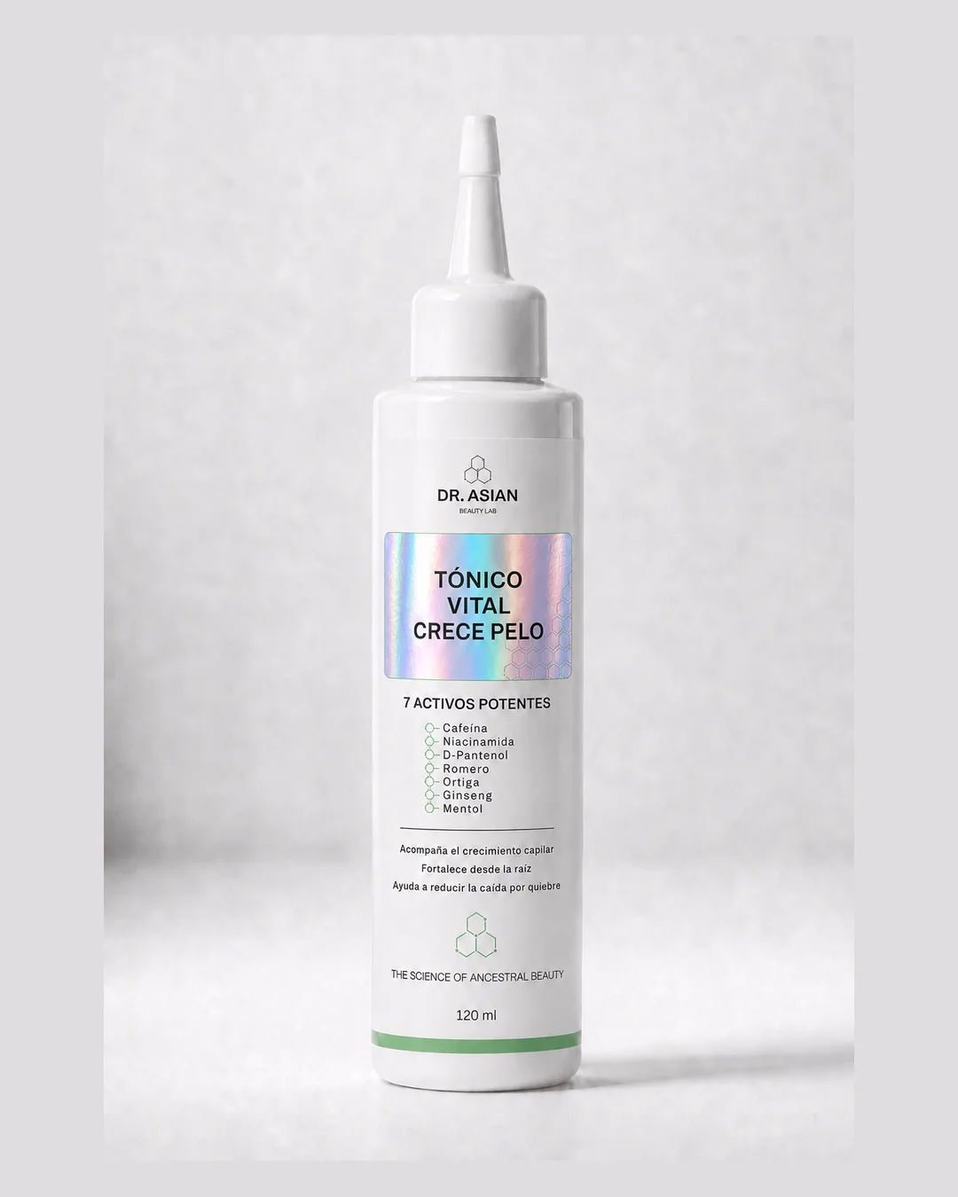 Frasco del Tónico Vital Crece Pelo con pico aplicador para caída y fortalecimiento del cabello — Dr. Asian · Blondas Paraguay