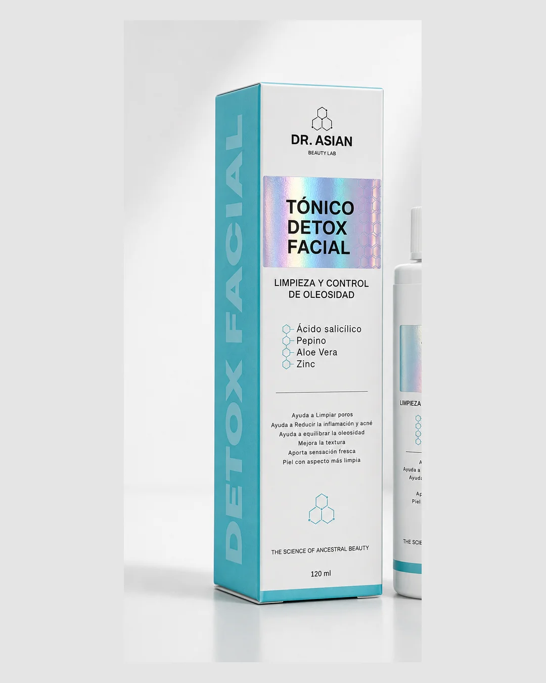 Caja del Tónico Detox Facial, línea Detox para acné y piel grasa — Dr. Asian · Blondas Paraguay
