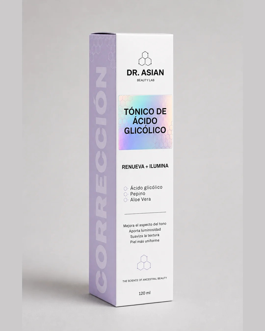 Caja del Tónico de Ácido Glicólico, línea Corrección para manchas y marcas de acné — Dr. Asian · Blondas Paraguay