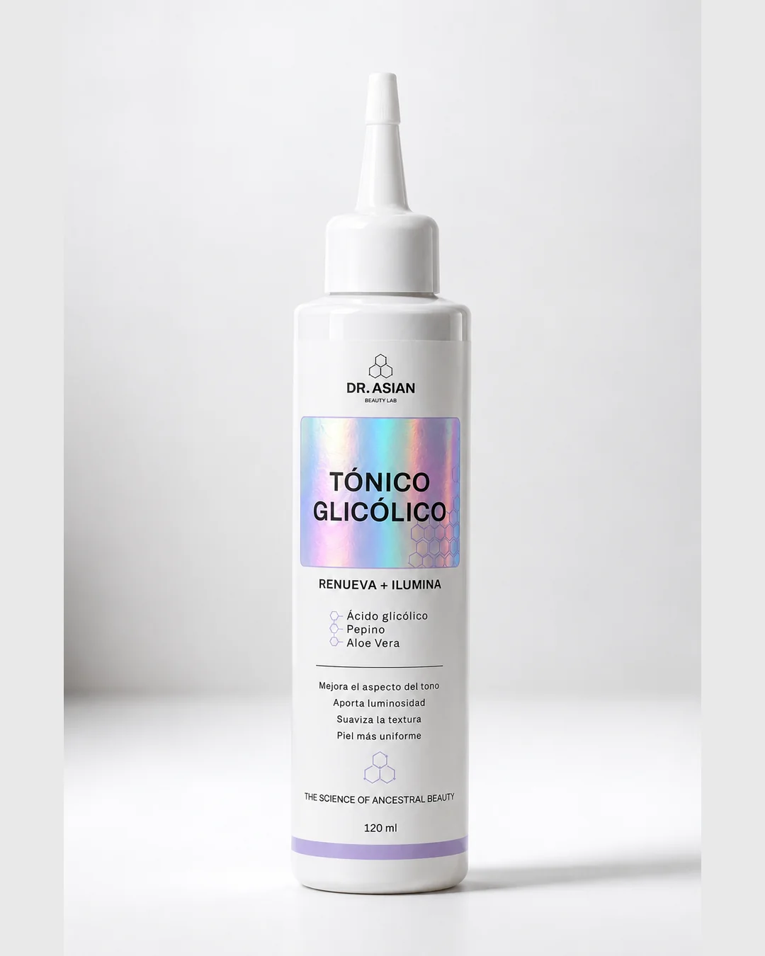 Frasco del Tónico de Ácido Glicólico con pico dosificador para manchas y marcas de acné — Dr. Asian · Blondas Paraguay