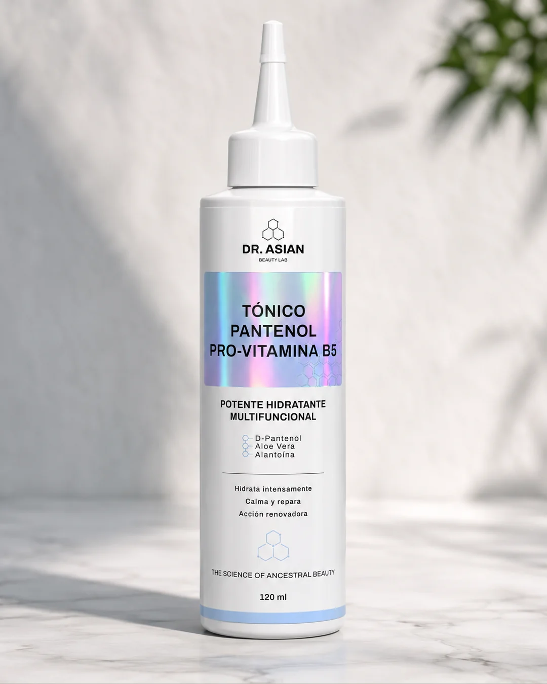 Tónico Pantenol Pro-Vitamina B5 Dr. Asian, frasco de 120 ml para calmar, hidratar y reparar la piel — Dr. Asian · Blondas Paraguay